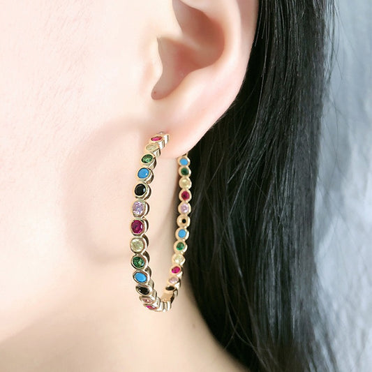 Elegant and sparkling iridescent glass stone earrings